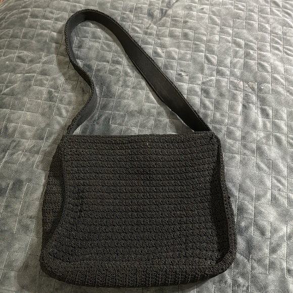 Villager A Liz Claiborne Company Black Crochet‎ Shoulder Bag - Picture 2 of 8